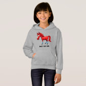 Cartoon Rotes Pferd Hoodie (Vorne ganz)