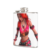 Cartoon Rothaarige Frau Flachmann (Links)