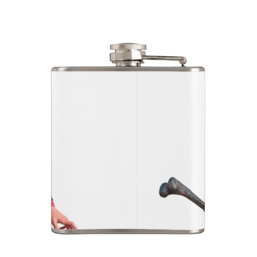 Cartoon Rothaarige Frau Flachmann (Rückseite)