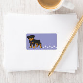 Cartoon Rottweiler Adressaufkleber (Insitu)