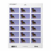 Cartoon Rottweiler Adressaufkleber (Vorne)