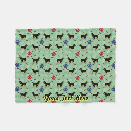 Cartoon Rottweiler Fleecedecke (Vorderseite (Horizontal))