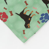 Cartoon Rottweiler Fleecedecke (Ecke)