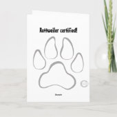 Cartoon Rottweiler Geburtstagskarte Karte (Rückseite)