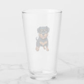 Cartoon Rottweiler Niedlich hart Glas (Rückseite)