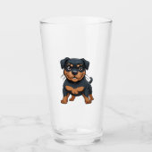 Cartoon Rottweiler Niedlich hart Glas (Vorderseite)