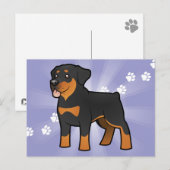 Cartoon Rottweiler Postkarte (Vorne/Hinten)