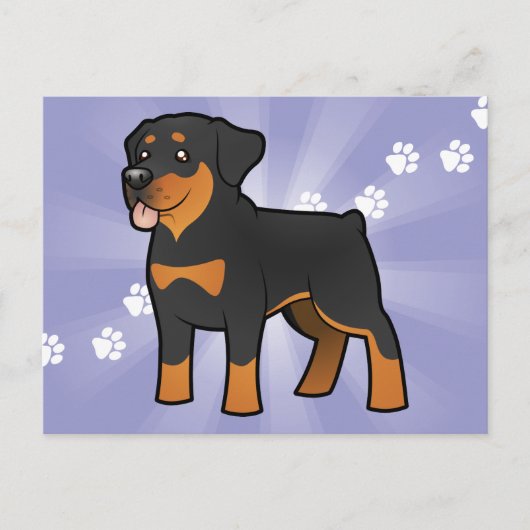 Cartoon Rottweiler Postkarte (Vorderseite)