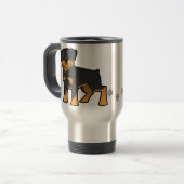 Cartoon Rottweiler Reisebecher (Vorderseite Links)