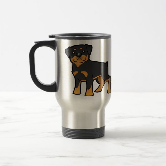 Cartoon Rottweiler Reisebecher (Links)