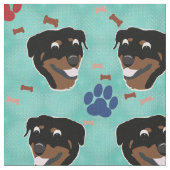 Cartoon Rottweiler Stoff (Nahaufnahme)