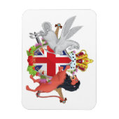 Cartoon Royal Throne Wappen Magnet (Vertikal)