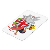 Cartoon Royal Throne Wappen Magnet (Linke Seite)