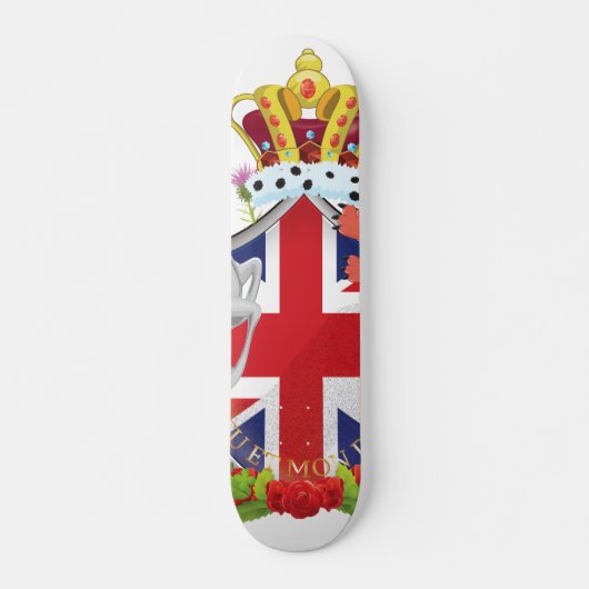 Cartoon Royal Throne Wappen Skateboard (Vorne)