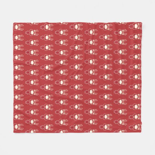 Cartoon Rudolph Red Pattern Fleecedecke (Vorderseite (Horizontal))