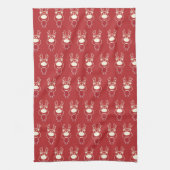 Cartoon Rudolph Red Pattern Geschirrtuch (Vertikal)