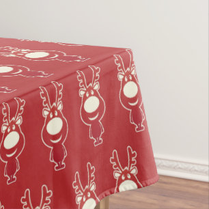 Cartoon Rudolph Red Pattern Tischdecke