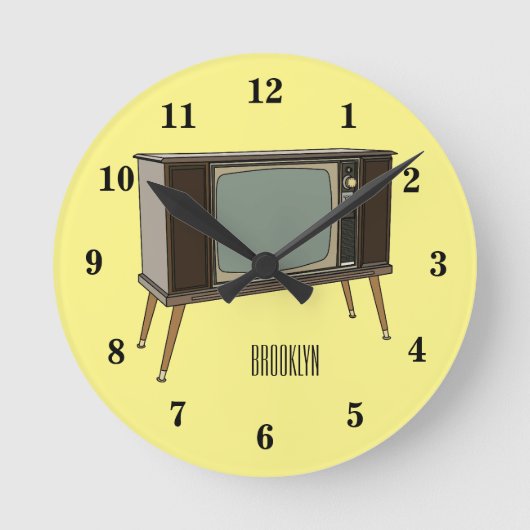 Cartoon Runde Wanduhr (Vorderseite)