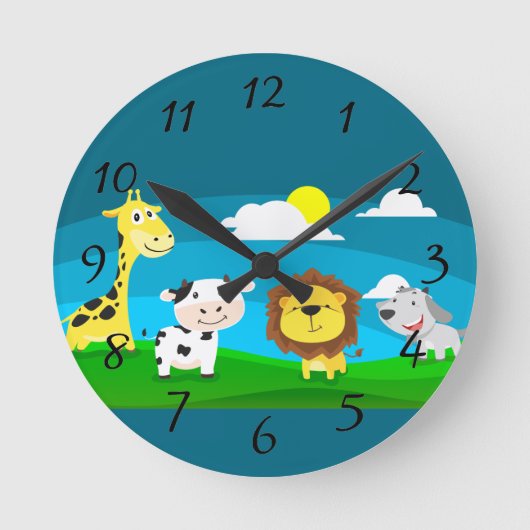 Cartoon        runde wanduhr (Vorderseite)
