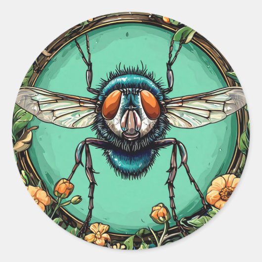 Cartoon Runder Aufkleber (Vorderseite)