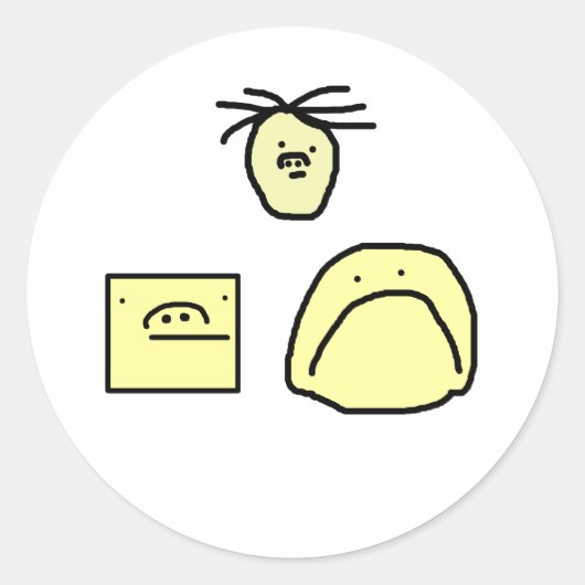 Cartoon Runder Aufkleber (Vorderseite)