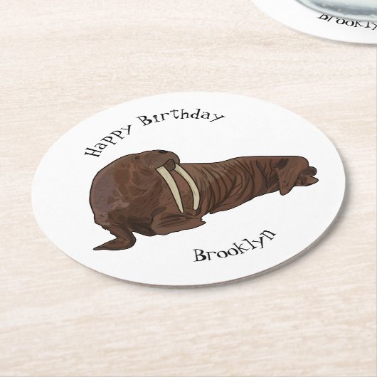 Cartoon Runder Pappuntersetzer (Angewinkelt)