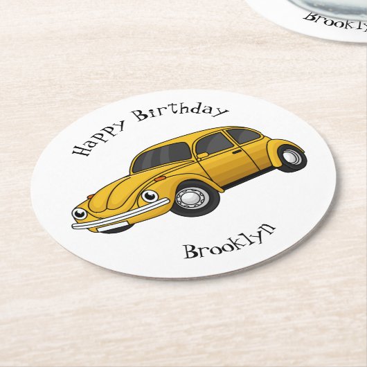 Cartoon Runder Pappuntersetzer (Angewinkelt)