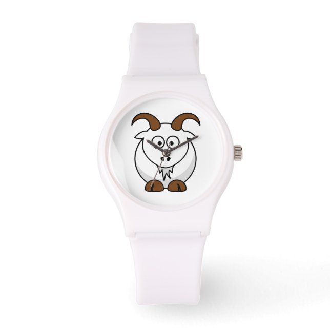 Cartoon Saanen Goat Armbanduhr (Vorderseite)