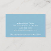 Cartoon Safari Animals Kindertagesstätte Babysitte Visitenkarte (Rückseite)