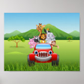 Cartoon-Safari Poster (Vorne)