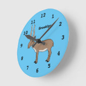 Cartoon Saiga antelope Runde Wanduhr (Winkel)