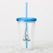 Cartoon Sailboat Acryltrinkbecher (Vorderseite)