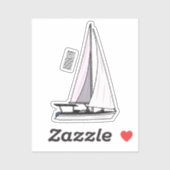 Cartoon Sailboat Aufkleber (Blatt)