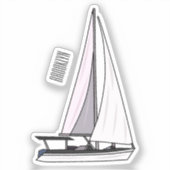 Cartoon Sailboat Aufkleber (Vorderseite)