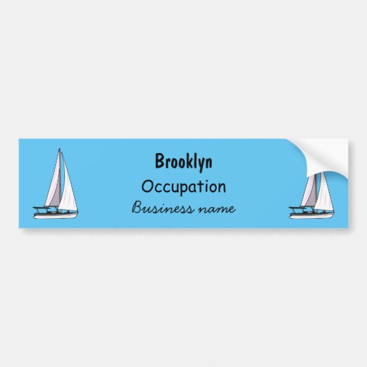 Cartoon Sailboat Autoaufkleber (Vorne)