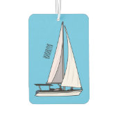 Cartoon Sailboat Autolufterfrischer (Rückseite)