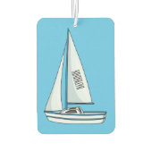 Cartoon Sailboat Autolufterfrischer (Rückseite)