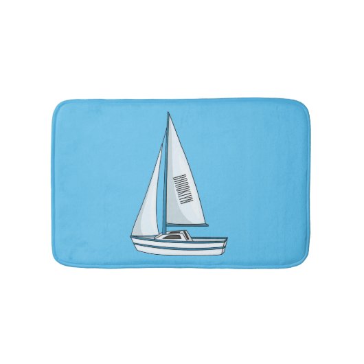 Cartoon Sailboat Badematte (Vorderseite)