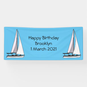 Cartoon Sailboat Banner