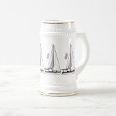 Cartoon Sailboat Bierglas (VorderseiteRechts)