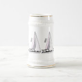 Cartoon Sailboat Bierglas (Mittel)
