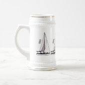 Cartoon Sailboat Bierglas (Links)