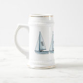 Cartoon Sailboat Bierglas (Links)