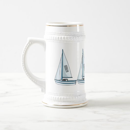 Cartoon Sailboat Bierglas (Links)