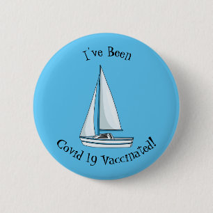 Cartoon Sailboat Button