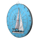 Cartoon Sailboat Dartscheibe (Vorderseite rechts)