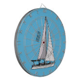Cartoon Sailboat Dartscheibe (Vorderseite Links)