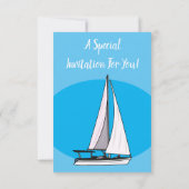 Cartoon Sailboat Einladung (Rückseite)