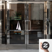 Cartoon Sailboat Fensteraufkleber (Büro Tür)