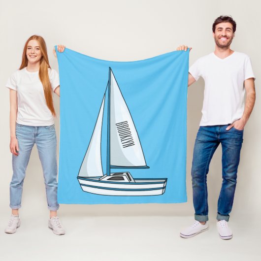 Cartoon Sailboat Fleecedecke (Beispiel)